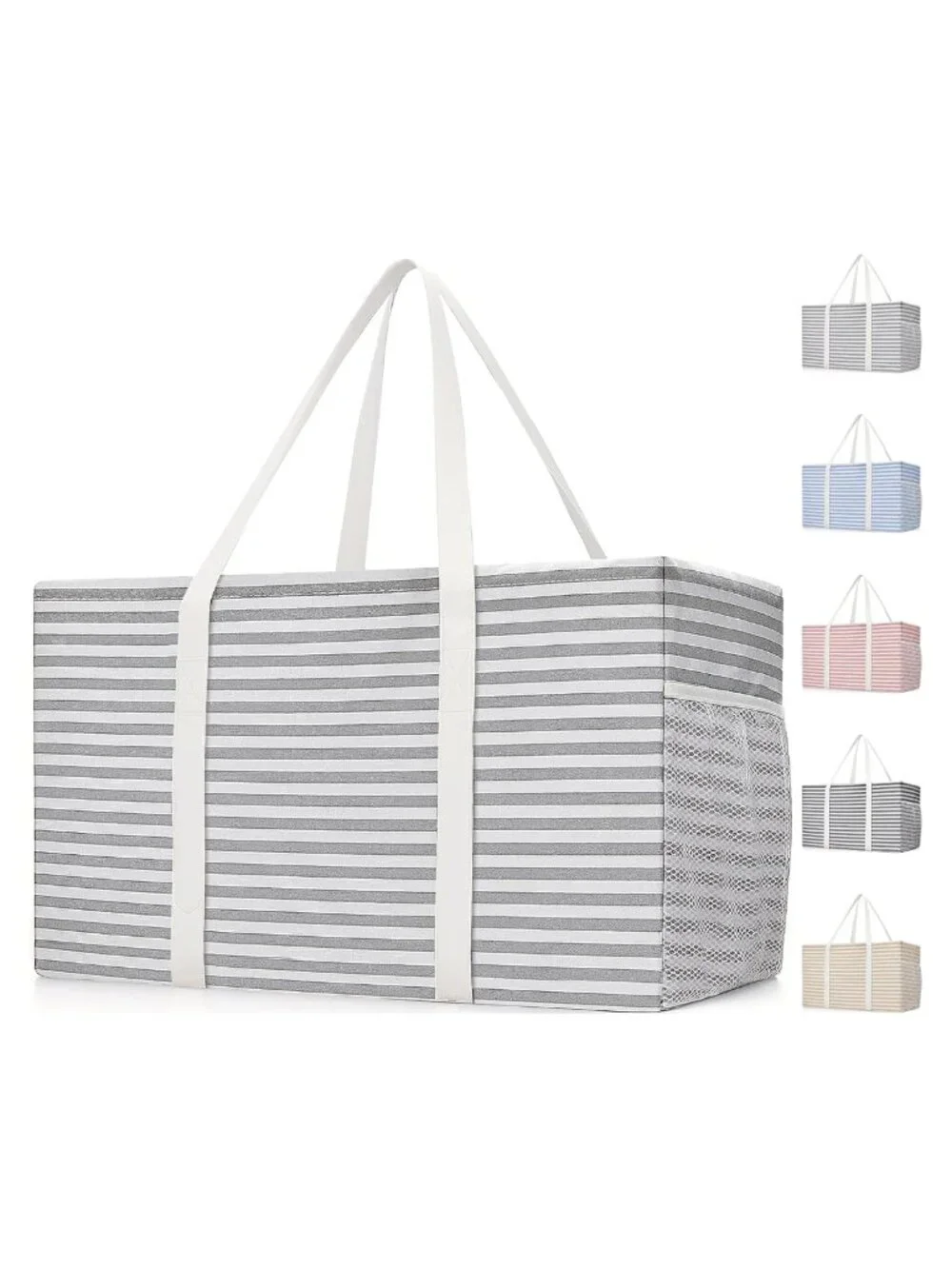 Large Foldable Reusable Grocery Tote Bag 46L Polyester Waterproof